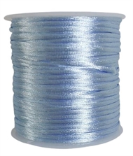 50 m. lyseblå satin tråd - 2 mm.